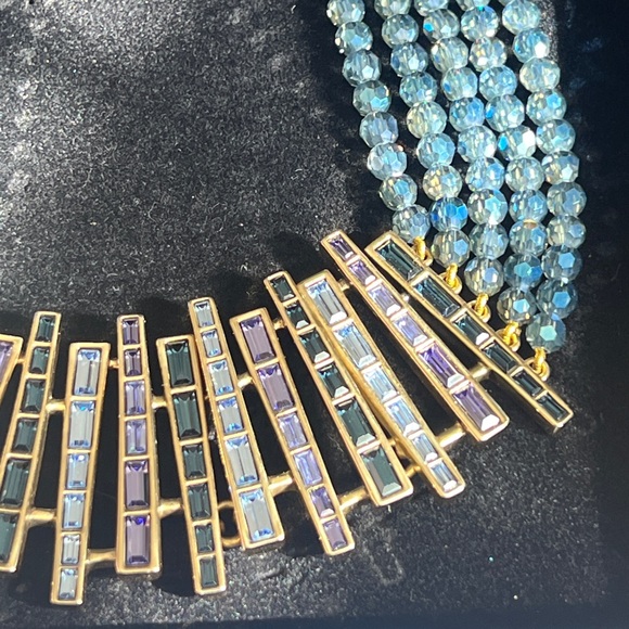 Vtg Heidi's Stroke of Genius Crystal Collar Necklace NIB - Picture 3 of 5